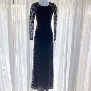 Elegant Black Long Sleeve Gown